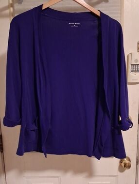 Studio Works Women's Open Front Cardigan - Deep Purple